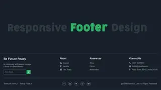 Responsive Footer Design using HTML & CSS | #devideas