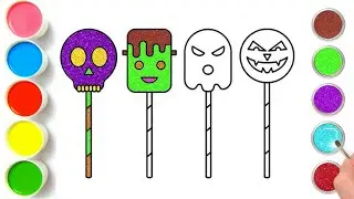 How to Draw Halloween lollipops | How to colour Halloween lollipops #how #drawing #art