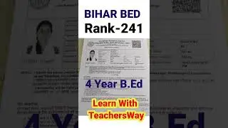 Bihar B.Ed Integrated Result 2023 // Bihar Bed Entrance Result 4 Year Bed 