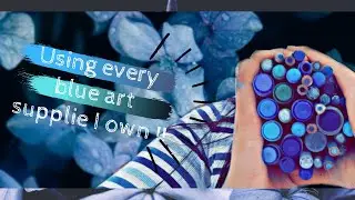 DRAWING using ONLY BLUE art supplies!!! || DRAWING Mr. Freeze (Batman) CHALLENGE!