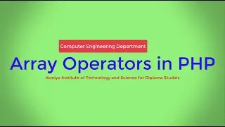 Array Operators in PHP with Bhumika Zalavadia