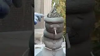 Снеговик из цемента своими руками 