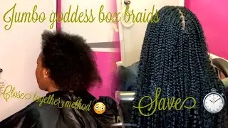 Get your box braids close together😍|Jumbo goddessbox braids| save time!!!