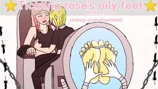 Tickling torture on rose's oily feet👣🖤⭐😈 (Animation reuploaded from Channel 