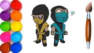 How to Draw Scorpion 🔥 Sub-Zero 💧 Mortal Kombat 11