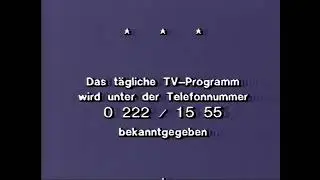 Диктор, программа передач, гимн и конец эфира (ORF 2 Австрия, 18.02.1989)