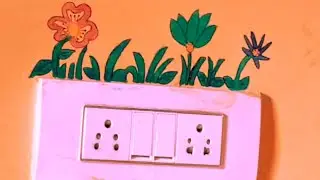 how to beautiful switch board painting with brush pen #easyswitchboarddecor#trendingvideo