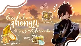 ✧˖°  ☄️ build zhongli with me ✦ cozy genshin gameplay ⋆.˚