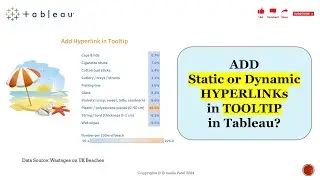 How to add Static or Dynamic Hyperlinks in tooltip in Tableau? | Advanced Tableau