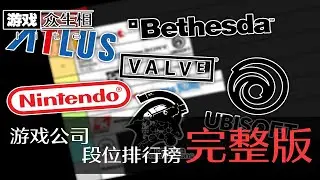45游戏公司段位排行榜完整版！【游戏众生相Lite】
