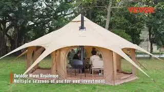 VEVOR Canvas Tent⛺️: Ultimate 4 Seasons Camping Tent for Families & Adventures!