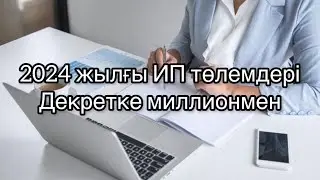 2024 ЖЫЛҒЫ ИП ТӨЛЕМДЕРІ (максималды). ДЕКРЕТКЕ МИЛЛИОНМЕН. Декретке сопровождение