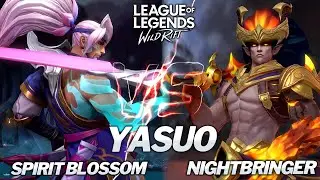 Spirit Blossom Yasuo VS NightBringer Yasuo Skins Comparison Wild Rift