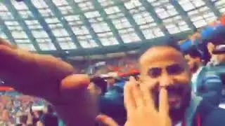 ردة فعل غريبة لجمهور السعودية بعد الهدف الخامس !!!!