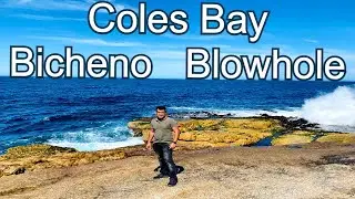 Coles bay, Richardsons beach, Bicheno Blowhole, Redbill beach, Dimond Island Tasmania, Australia