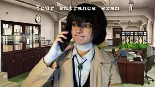 ASMR Your Entrance Exam with Dazai (soft spoken, writing, questions)