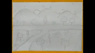 Easy draw of Mountain view  // Natural // #Lindana-Drawing(Happy life)