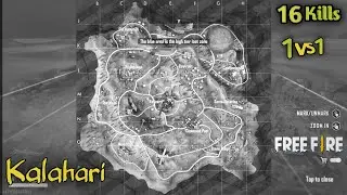 Ethyxe explore a new map || Free Fire Kalahari || 16 kills in 1v1🔥🔥