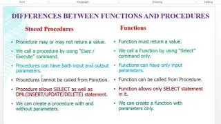 differences between stored procedure and functions in sql شرح روعة