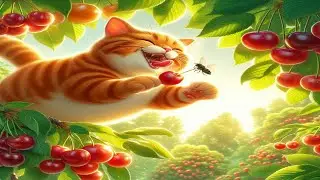 The Cutest Cat's Quest for Cherries! #cat #aicat #catlover #cat #cutecat #cutecats