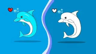 10.How To Draw A Cartoon Dolphin in MS Paint #mspaintcutedrawings #mspaintcartoon