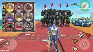 Rope Hero: Cheatground MOD (spawn unlimited police robot car) Crazy robot car on container ship - HD
