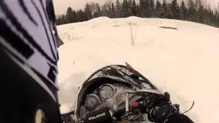 2004 Polaris Pro X snowmobile jumping & crashing GO PRO