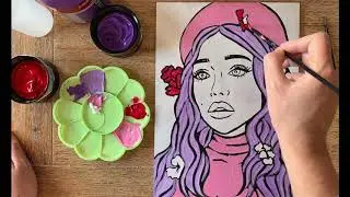 Aprender a dibujar y pintar un retrato #111 / Retrato en estilo Pop Art Comic desde 0