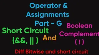 Operator part G |core 25 short circuit opr .and boolean complement opr. explanation in #hindi #java