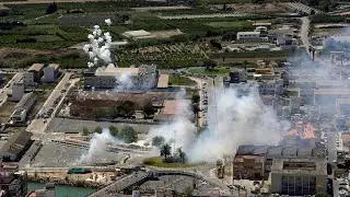 Bird's-Eye View Of A Mascletà in Cullera by Pirotecnia Zaragozana - April 16th 2023