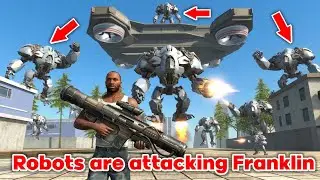 The robots are attacking Franklin - how is he going to escape -indian bike driving 3d gameplay tamil