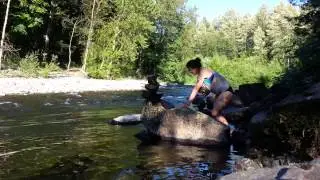 Stacking rocks in Cairn Corner