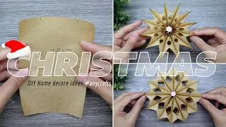 DIY || Christmas home decor idea || handmade snow flake || 3D paper snow flake || #anycrafts #howto