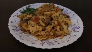 Макарошки с индейкой и помидорами