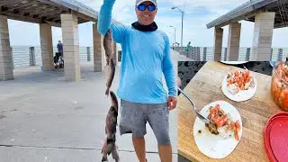 Eating Whatever I Catch.. PIER Fishing (Catch and Cook)