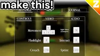 How To Make A SETTINGS MENU GUI in Roblox Studio (Make A Horror Game)