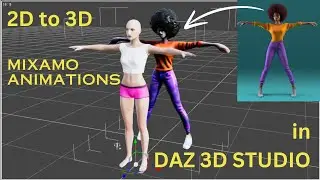 Mixamo Animations in DAZ 3D (Part 2: fix sliding feet and rotating animations, rig custom character)