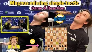 Magnus Missing Simple Tactic (Game & Reaction) 😮