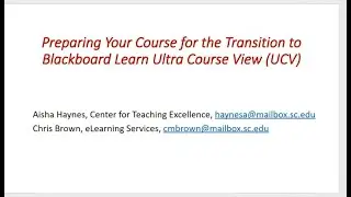 Preparing Your Course for the Transition to Ultra Course View