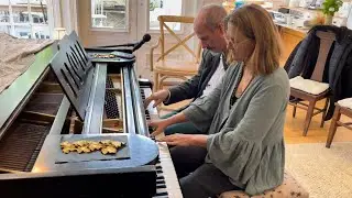 Tim improvises while Anneka plays Tim’s composition (Wills Nest)
