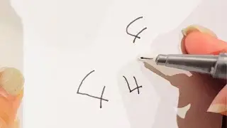 How to Draw Kitty from Number 444 Very Easy