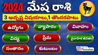 Mesha Rasi Phalalu 2024 to 2025 in Telugu| 2024 Yearly Horoscope|Aries|Gurubrahma| Rasi Phalithalu