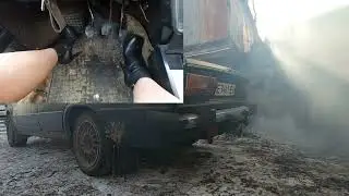 Nastya produces exhaust fumes