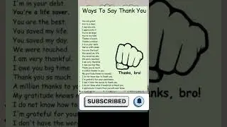 Ways to say thank you! #shorts #spokenenglish #learnenglish #shorts