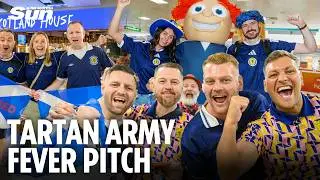 Thousands of Excited Scotland Fans Flood Through Airports In Full Voice Singing With Pipers