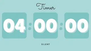 🐳 4 Hours Silent Timer with Cute Ending Alarm | Pastel Teal Timer
