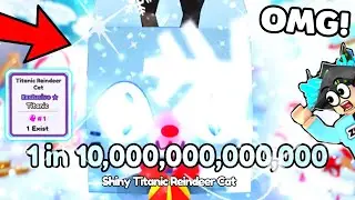 0.00000000001% 🎁🥳 #1 FIRST *SHINY TITANIC REINDEER CAT* (OMG) in Pets GO!