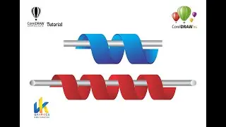 Swirl Ribbon Designing in Coreldraw | 3d Twisted Ribbon Designing | Corel draw designing | VK