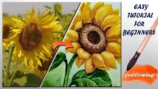 Watercolor painting tutorial - Sunflower - (Beginner to Intermediate)