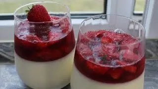 панна котта за 10 минут - классика с клубникой